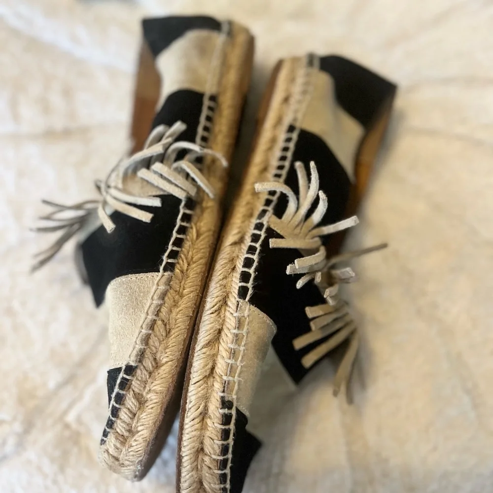 Authentic Chloe Beige and Black Espadrilles